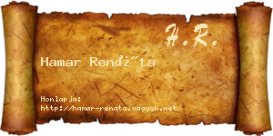 Hamar Renáta névjegykártya